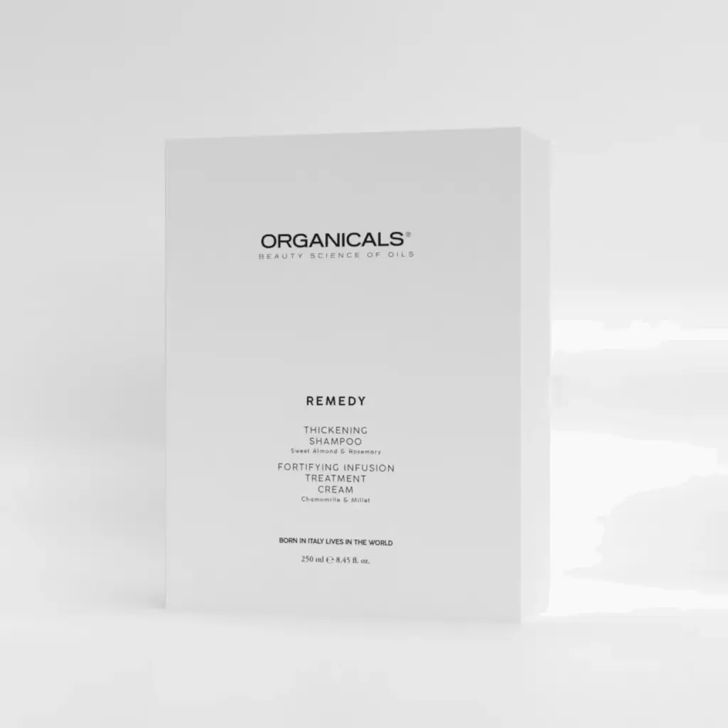 Zestaw zagęszczający Organicals Remedy Box – szampon Thickening i odżywka Fortifying 250 ml