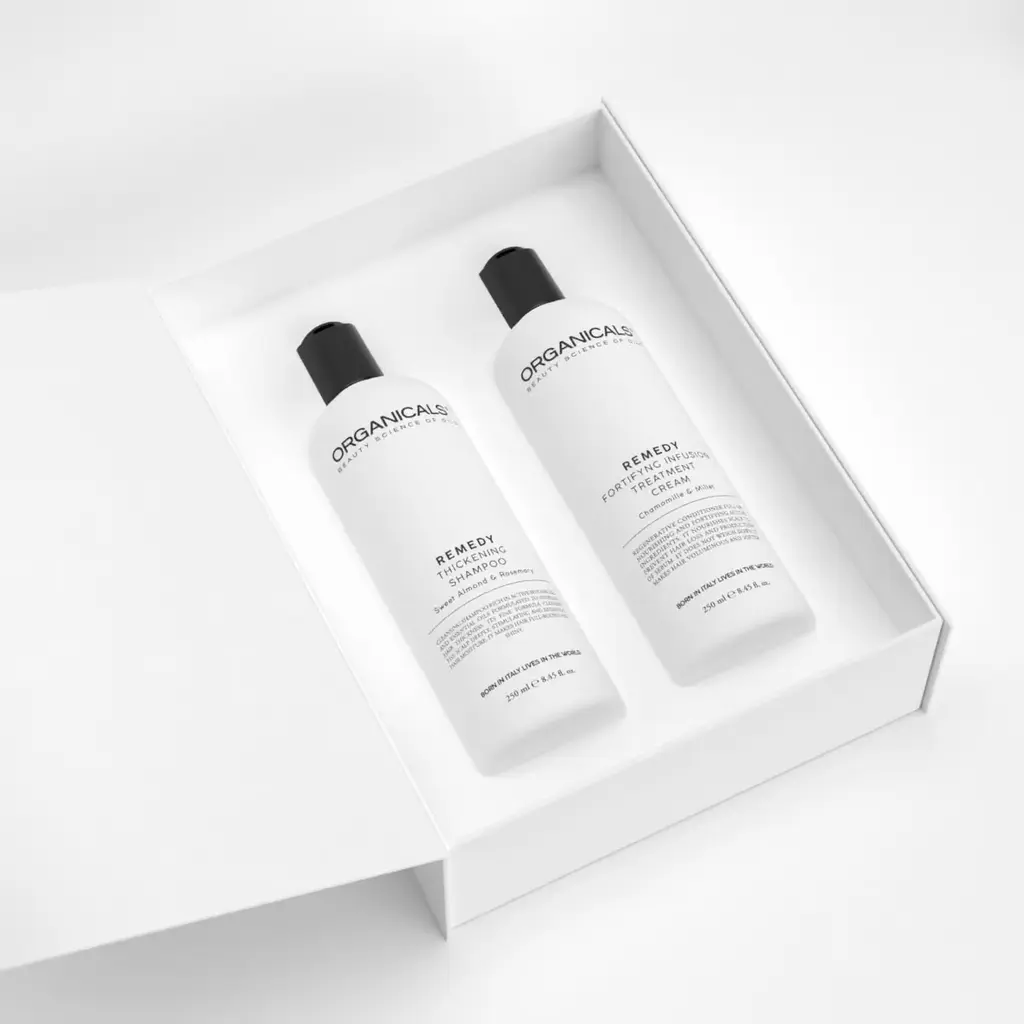Zestaw zagęszczający Organicals Remedy Box – szampon Thickening i odżywka Fortifying 250 ml - obrazek 2
